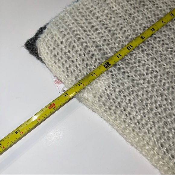 NEW Topshop Chunky Knit Scarf Gray Lime Ivory - Picture 8 of 12